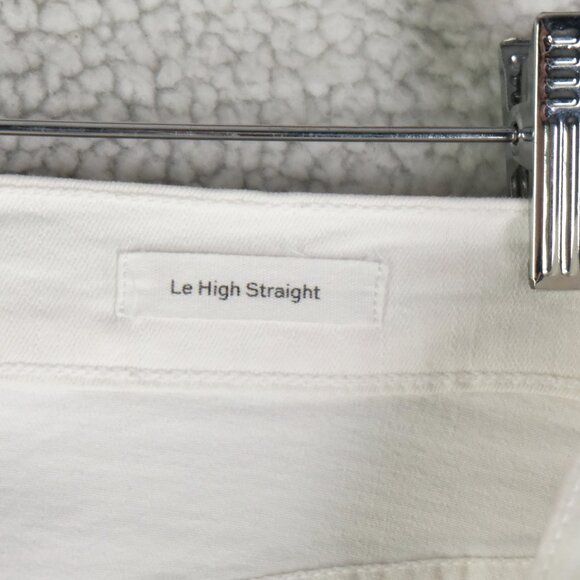 Frame Jeans Womens 32 White Le High Straight Blanc Cropped Stretch - Picture 9 of 12